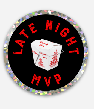 Late Night MVP Glitter Sticker