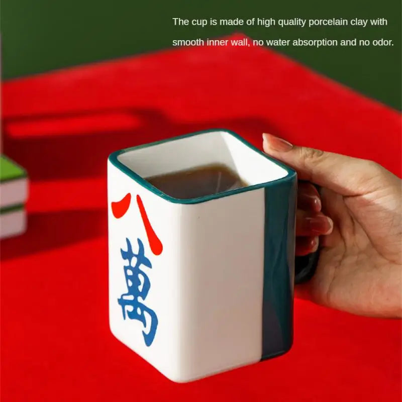 Retro Mahjong Ceramic Coffee / Tea Cups