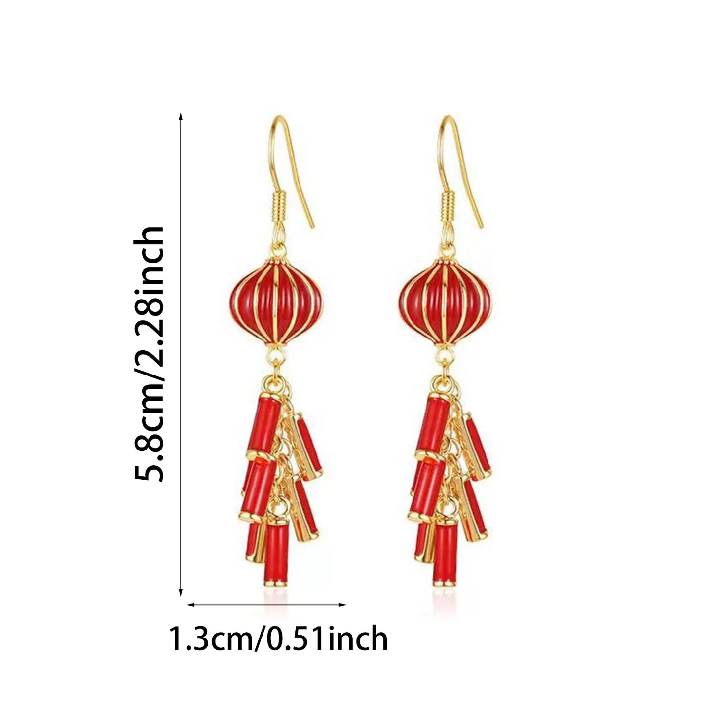 Chinese Style Long Firecracker Earrings