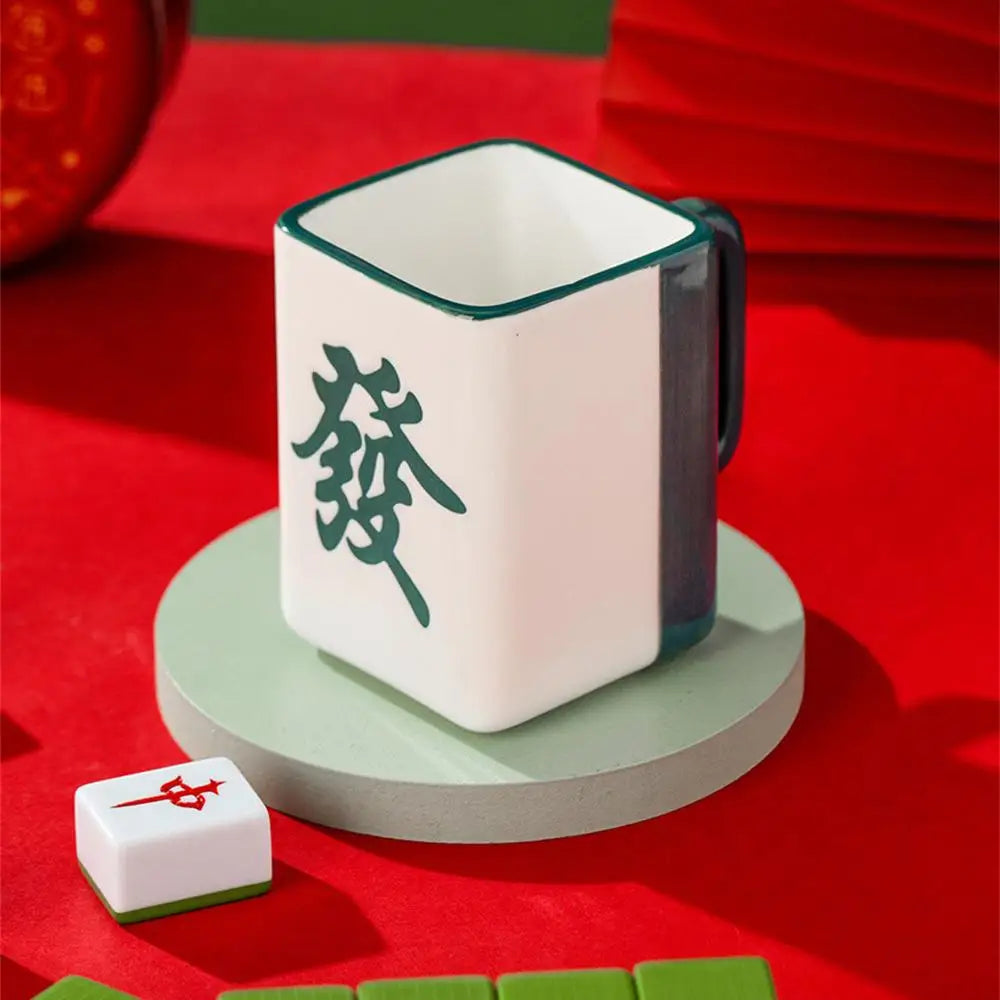 Retro Mahjong Ceramic Coffee / Tea Cups