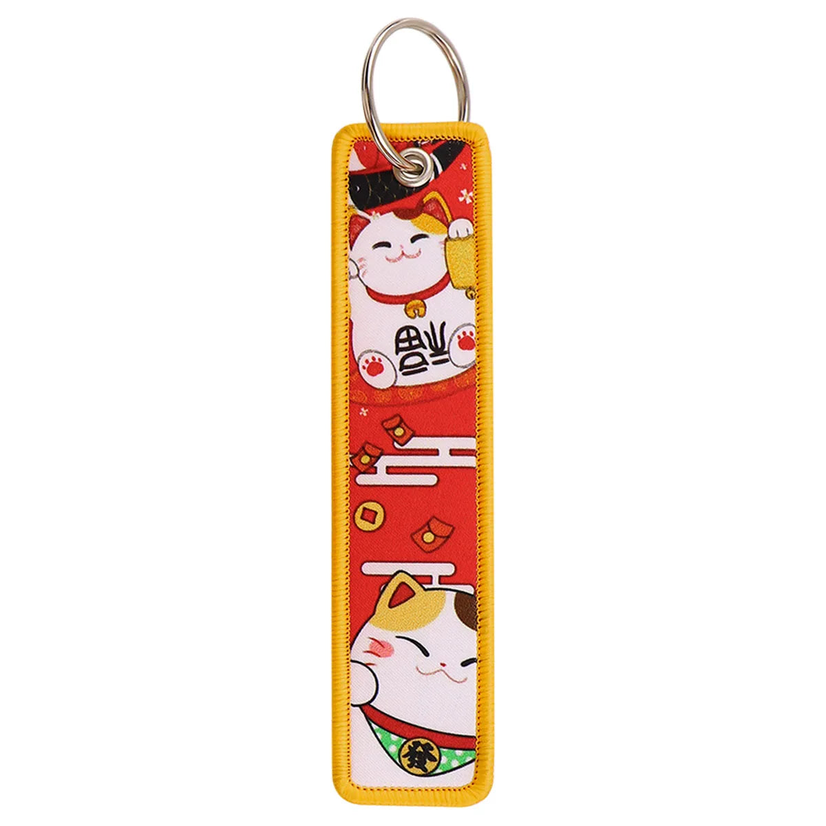 Lucky Cat Embroidered Cartoon Keychain