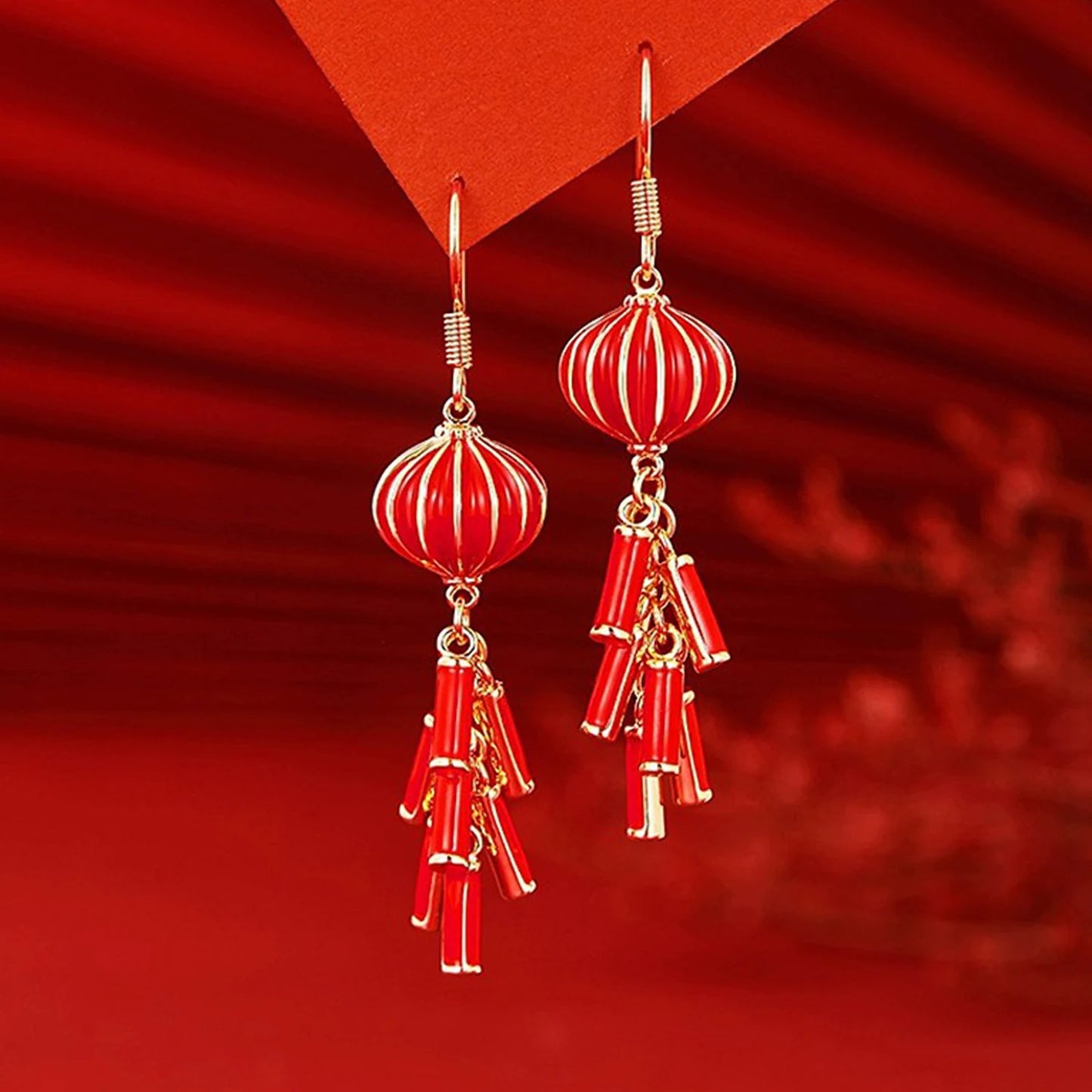 Chinese Style Long Firecracker Earrings