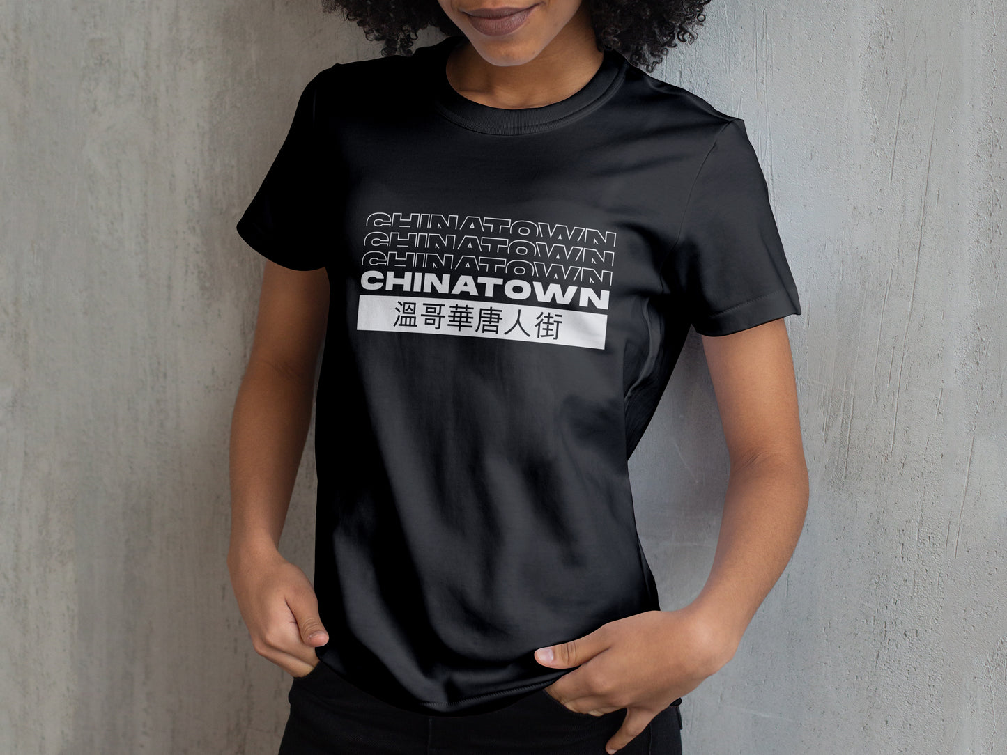 Vancouver Chinatown - Unisex Ultra Black Cotton Tee